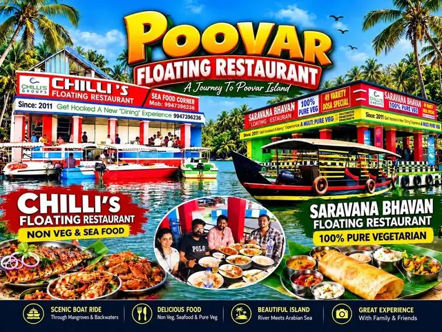 Poovar floating restaurants – Chilli's and Saravana Bhavan